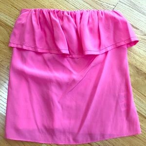 Hot Pink Ruffle Ginny Tube Top